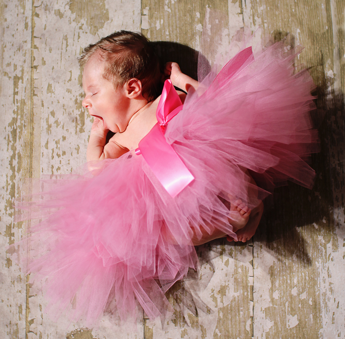 newborn girl in tutu