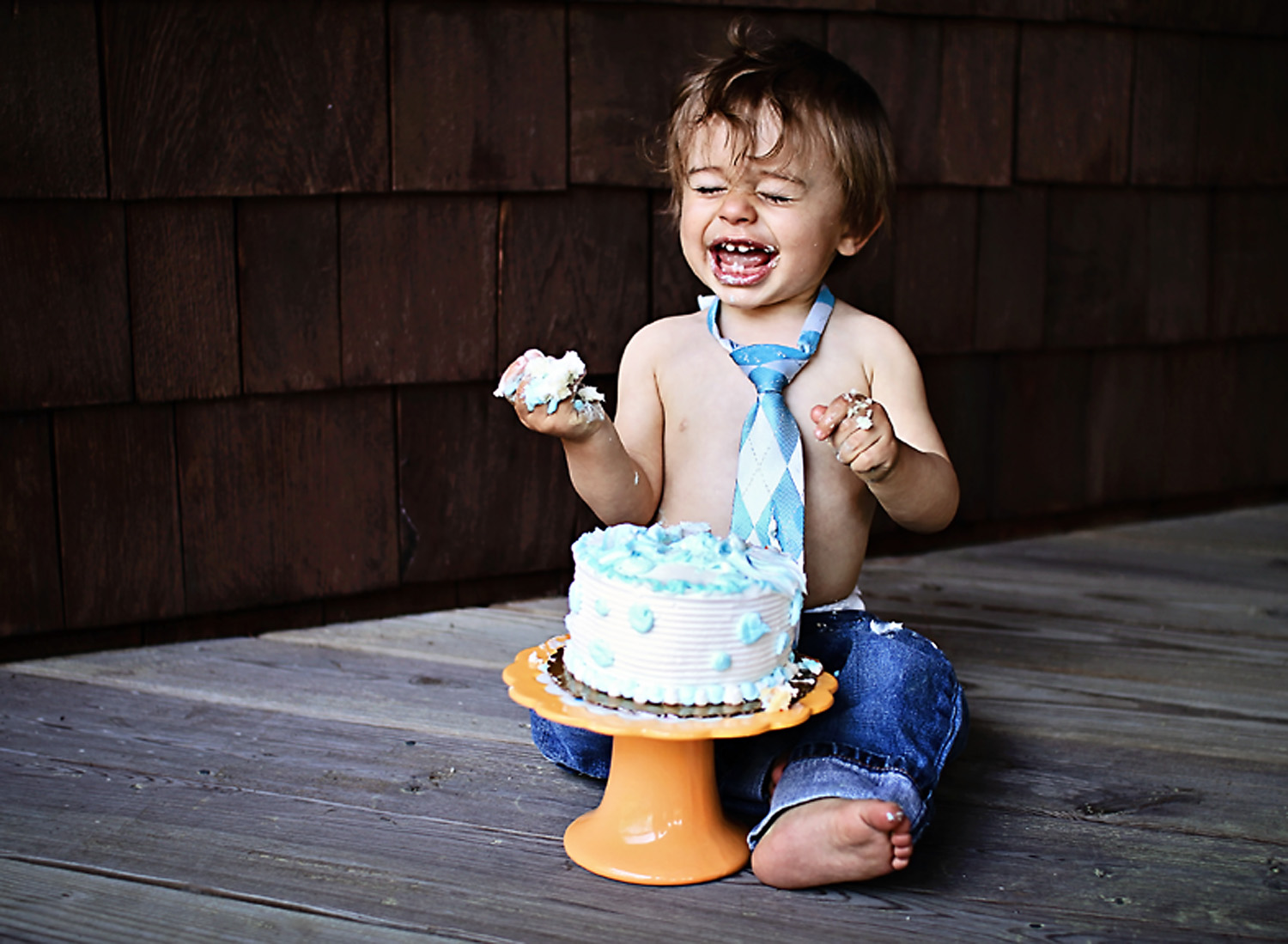 One year old cake smash photo