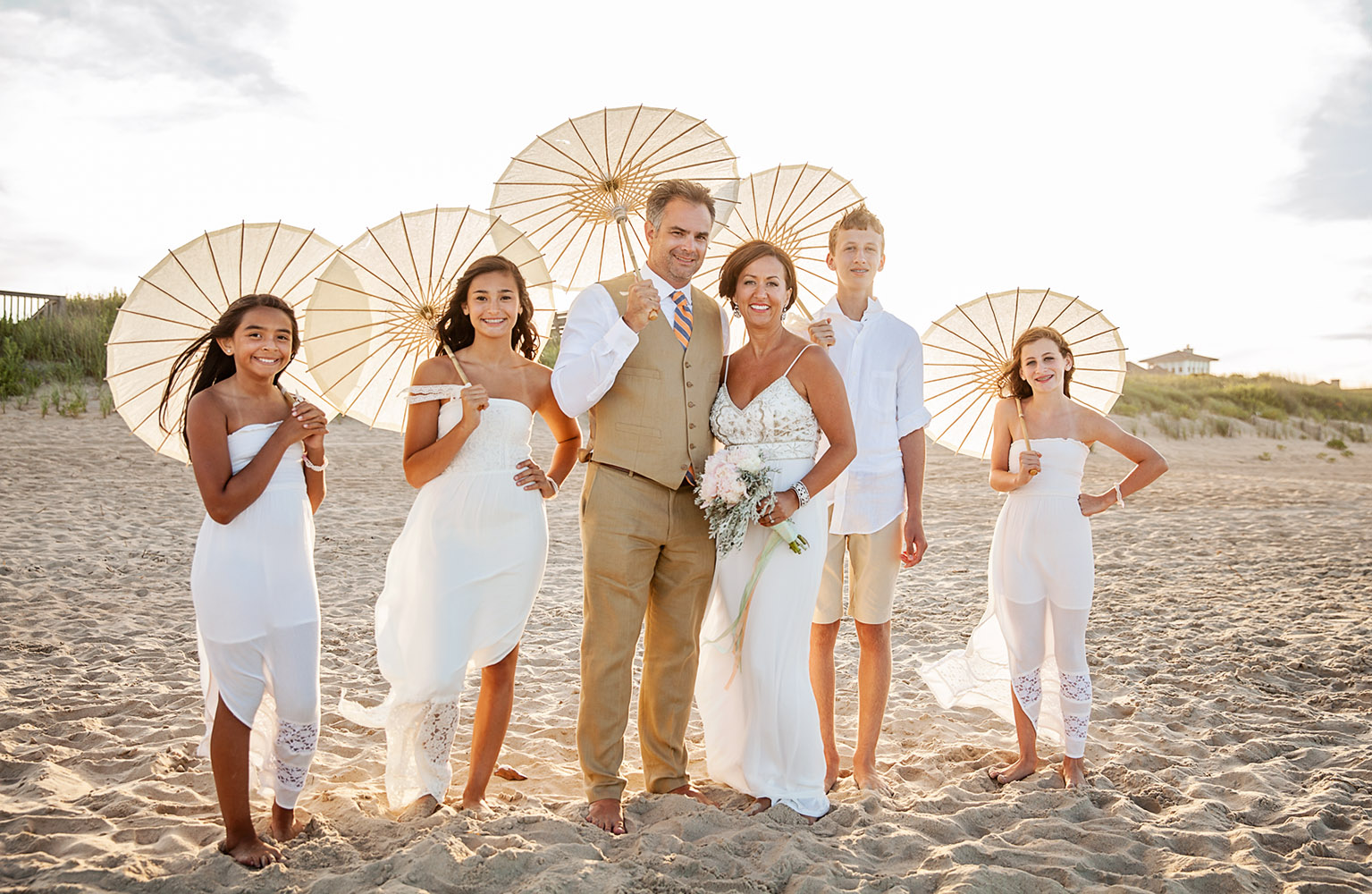 wedding party at the beach in Duck NC